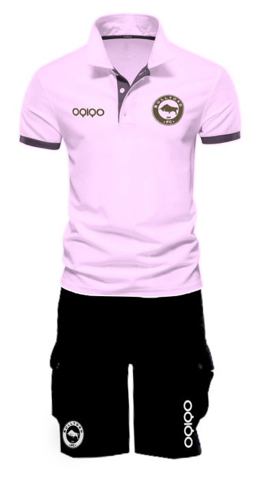 OQIQO Spring/Summer Relaxation Kit, Pink Polo and Black Bermuda Shorts with Pockets. Customized.