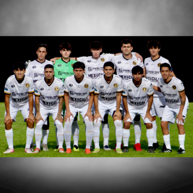 Professional football team in white OQIQO uniform